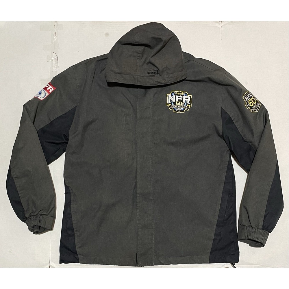 WRANGLER NFR 2018‎ 60th PRCA Contestant Grey Leather Jacket Size Large
